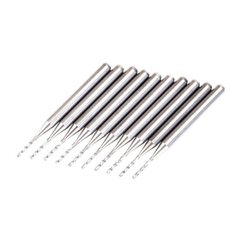 KOCKSHION 10 Stück Teiliges Pcb Bohrerset Carbide Hartmetallbohrer Langlebige Legierungsbohrer für Leiterplatten Cnc Kunststoff Kupfer Edelstahl Gesamtlänge Silberfarben Präzise Bohrspitzen von KOCKSHION