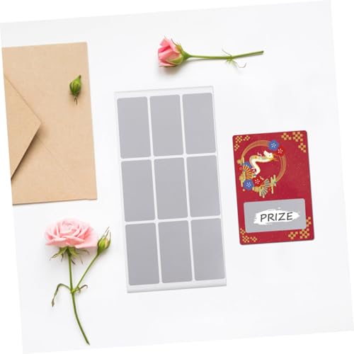KOCKSHION 10 Stück Teiliges Rechteckiger Silberner Scratch Off Sticker Selbstklebend Kratzfeste Beläge für DIY Gewinnkarten Vielseitig für Party und Event Unterhaltung von KOCKSHION