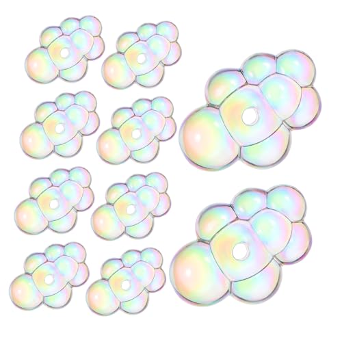 KOCKSHION 10 Stück Wolkenperlen Acryl Süße Wolkencharms mit Löchern für Schmuckherstellung für Armbänder und Ohrringe für Bastelprojekte von KOCKSHION