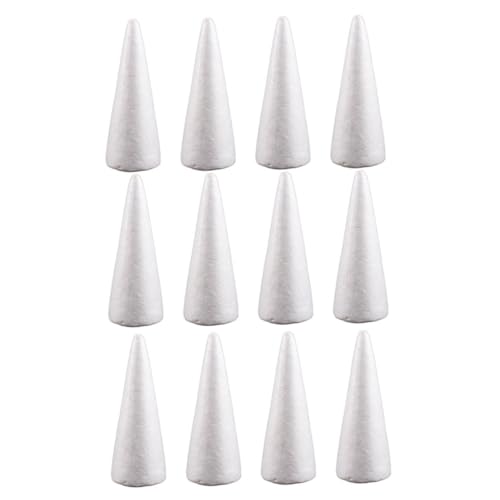KOCKSHION 12stücke Bastelkegel Aus Festem Polystyrolschaum Zum Selbermachen Für Weihnachtsbaumdeko Tischschmuck DIY-weihnachtsschmuckmaterial Weiß KOCKSHION 12stücke Bastelkegel Aus Festem Polystyrolschaum Zum Selbermachen Für Weihnachtsbaumdeko Tischschmuck DIY-weihnachtsschmuckmaterial Weiß von KOCKSHION