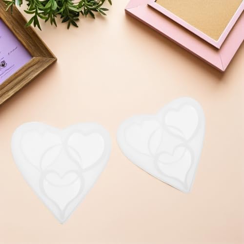 KOCKSHION 2 Liebesharzformen Wiederverwendbare Silikonform Für DIY Projekte – Epoxidformen In Herzform Mit 3 Mulden Für Handgefertigte Zum Valentinstag von KOCKSHION