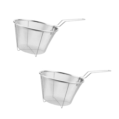 KOCKSHION 2 Stück Edelstahl Frittierkörbe Hitzebeständige Verschleißfeste Küchen Siebkörbe zum Schnellen Ölablauf Faltbare Kompakte Aufbewahrungskörbe für Pommes Frites und Snacks KOCKSHION 2 Stück Edelstahl Frittierkörbe Hitzebeständige Verschleißfeste Küchen Siebkörbe zum Schnellen Ölablauf Faltbare Kompakte Aufbewahrungskörbe für Pommes Frites und Snacks von KOCKSHION