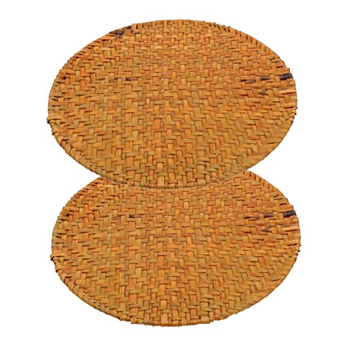 KOCKSHION 2 Stück Handgewebte Tischmatten Runde Isolierunterlage für Esstische Hitzebeständig für Zuhause Restaurant und Bar von KOCKSHION