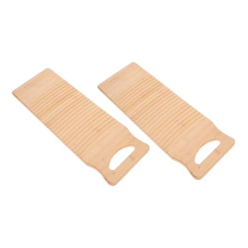 KOCKSHION 2 Stück Rustikales Handwaschbrett aus Holz mit Ergonomischem für Schonendes Waschen von Verschiedenen Stoffen Robust und Langlebig für Reisen von KOCKSHION