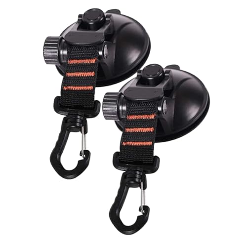 KOCKSHION 2 Stück Saugnapf Haken mit Drehverschluss Extra Starke Haftung für Glatte Oberflächen Vielseitig Einsetzbar für Bad Küche Fenster Outdoor Reisen und Camping Rotes Design von KOCKSHION