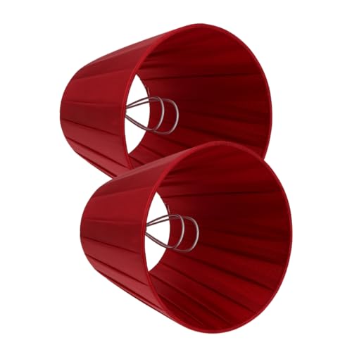 KOCKSHION 2 Stück Stoff Lampenschirm Clip für Tischlampe Design Weinrot Einfache Montage Ersatzschirm für Schreibtisch und Stehlampen von KOCKSHION