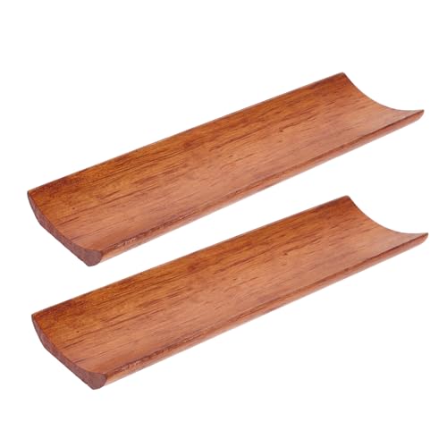 KOCKSHION 2 Stück Tablettgeschirr japanische Sushi-Platte Abendessen tablett Ablagefach Snack-Appetizer-Tablett Lebensmittelorganisator Sashimi Tablett Parfümschale hölzern Hellbraun von KOCKSHION