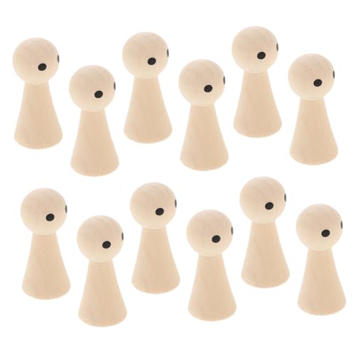 KOCKSHION 20 Stück Teiliges Unbemalte Holzfiguren DIY bastelset für Erwachsene Natürliche Holz peg dolls zum Bemalen Kreative Wohn Weihnachtsdekoration von KOCKSHION