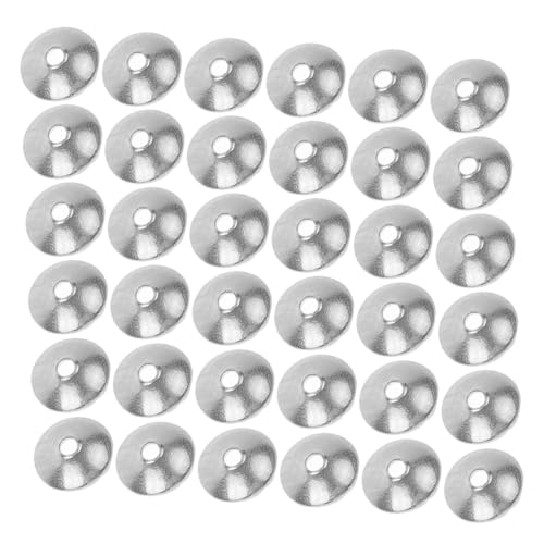 KOCKSHION 200 Stück Edelstahl Perlenkappen Runde Schmuck Endkappen für DIY Armbänder Halsketten Ohrringe Schmuckherstellung Zubehör von KOCKSHION