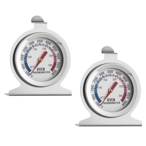 KOCKSHION 2Stücke Ofen Thermometer aus Präzise Temperaturmessung für Backofen Grill und Heißluftfritteuse Robust und Leicht Ablesbar für Perfektes Kochen von KOCKSHION