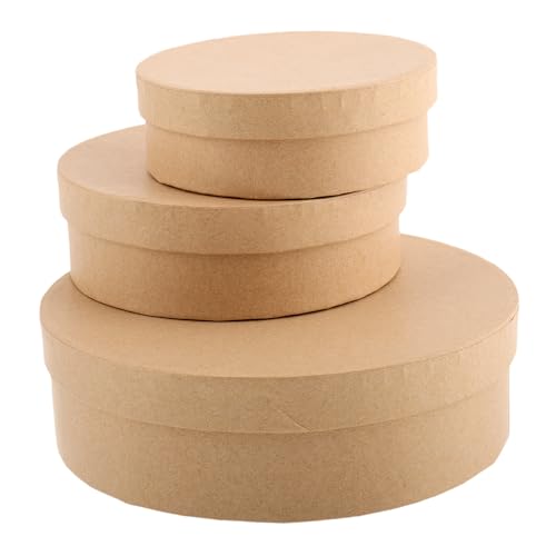 KOCKSHION 3stücke Rund Papierboxen Für Kekse Süßigkeiten Backzubehör Aufbewahrungsboxen Mit Deckel Für Dessert Geschenke Haushalt von KOCKSHION