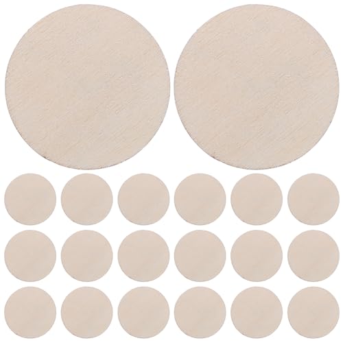 KOCKSHION 300 Stück Unbehandelte Holzscheiben 25 Mm Blanke Runde Holzscheiben Kreise Chips Formen Für DIY Kunsthandwerk Rustikale Dekorationen Handmalerei von KOCKSHION