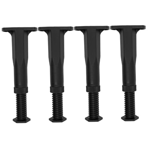 KOCKSHION 4 Stck Verstellbare Bettrahmenstützfüße Höhenverstellbar Möbelstützbeine Mittelbalken Ersatz Füße für Betten und Möbel rutschfest Kratzschonend Robust von KOCKSHION