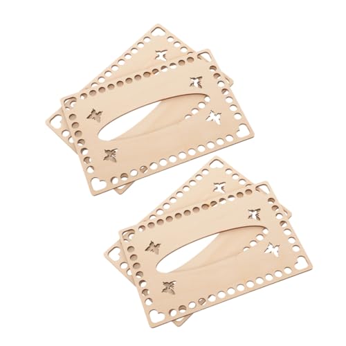KOCKSHION 4 Stück Geflochtene Tasche Basis Korb Unten Korbbasis Zum Häkeln Taschenboden Zum Häkeln Taschenböden Zum Häkeln Strickhäkeltaschen Unten Basismaterial Beige Holz von KOCKSHION