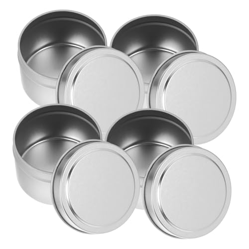 KOCKSHION 4 Stück Metall Kerzengläser mit Deckel Luftdichte DIY Kerzengläser aus Robustem Stahl Vielseitige Teelichthalter für Aromatherapie Kerzenherstellung und Aufbewahrung von KOCKSHION