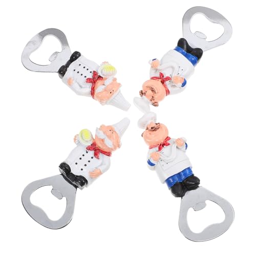 KOCKSHION 4 Stück Multifunktionale Chef Flaschenöffner Kühlschrankmagnet Dekoration Teiliges Set und D Modelle Robustes Design für Bier und Getränke Stilvolle Küchendekoration KOCKSHION 4 Stück Multifunktionale Chef Flaschenöffner Kühlschrankmagnet Dekoration Teiliges Set und D Modelle Robustes Design für Bier und Getränke Stilvolle Küchendekoration von KOCKSHION