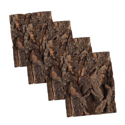 KOCKSHION 4 Stück Teiliges Terrarium Hintergrund aus Natürlicher Baumrinde Robuste Kletterplattform und Versteck für Reptilien Geeignet für Terrarien mit Echsen Schlangen Schildkröten und von KOCKSHION