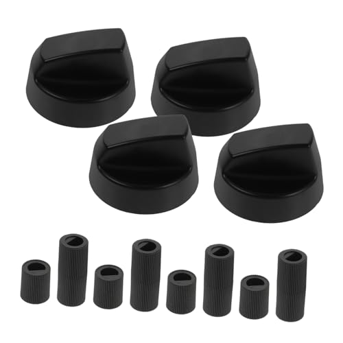 KOCKSHION 4Er Pack Bedienknopfadapter Gasbrennerknöpfe Herdknopf Gasbedienknopf Universeller Ersatzherdknopf Herdbrennerknöpfe Gasherdknöpfe Brennerventilknopf Schwarzer Kunststoff von KOCKSHION