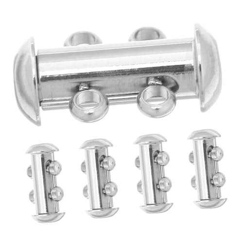 KOCKSHION 5 Stück Edelstahl Doppelreihiger Schmuckverschluss Vielseitiger Robuster Layered Necklace Clasp für Halsketten Armbänder DIY Connector für Modische Mehrlagige Schmuckkreationen KOCKSHION 5 Stück Edelstahl Doppelreihiger Schmuckverschluss Vielseitiger Robuster Layered Necklace Clasp für Halsketten Armbänder DIY Connector für Modische Mehrlagige Schmuckkreationen von KOCKSHION