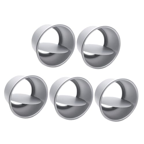KOCKSHION 5 Stück Teiliges Set Aluminium Kuchenformen mit Abnehmbarem Boden Runde Backformen für Käsekuchen Geeignet für Verschiedene Dessertrezepte Einfach zu Reinigen Verwenden von KOCKSHION