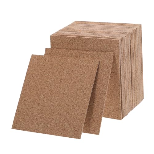KOCKSHION 50 Stück Selbstklebende Korkplatten für Diy Untersetzer Hochwertige Korkmatten für Handwerksprojekte Basteln und Schulprojekte von KOCKSHION