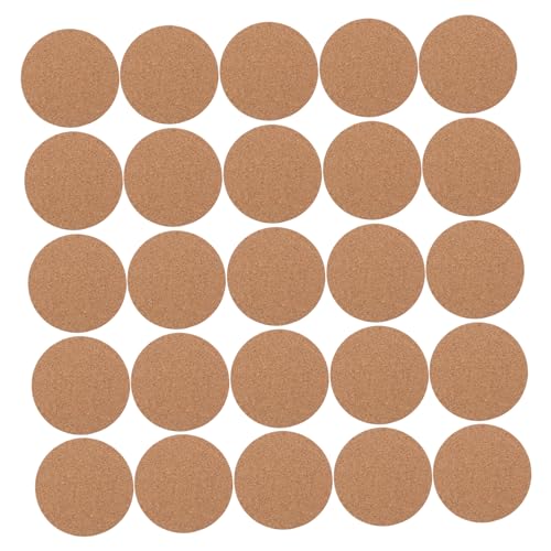 KOCKSHION 50 Stück Selbstklebende Korkuntersetzer Runde DIY Korkplatten für Bastelprojekte Starke Haftung für Getränke und Handwerksarbeiten von KOCKSHION