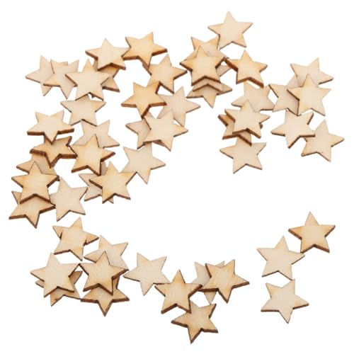 KOCKSHION 50 Stück Teiliges Holzsterne zum Basteln Natürliche Holzstücke Sichere DIY Dekoration für Weihnachten Hochzeit Party für Pädagogische Projekte von KOCKSHION