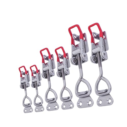 KOCKSHION 6 Stück Teiliges Metall Kippverschluss Verstellbare Tür und Kistenriegel mit Stahlklammern Robuste Schnappverschlüsse für Schrank Werkzeugkasten Heim und Industrieeinsatz Einfache KOCKSHION 6 Stück Teiliges Metall Kippverschluss Verstellbare Tür und Kistenriegel mit Stahlklammern Robuste Schnappverschlüsse für Schrank Werkzeugkasten Heim und Industrieeinsatz Einfache von KOCKSHION