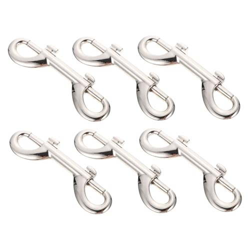 KOCKSHION 6 Stück Teiliges Pet Leinenhaken aus Verschleißfestem Zinklegierungs Material Drehbarer Doppelkarabiner mit Federöffnung für Hundehalsbänder Taschen Rucksäcke und Gepäck von KOCKSHION