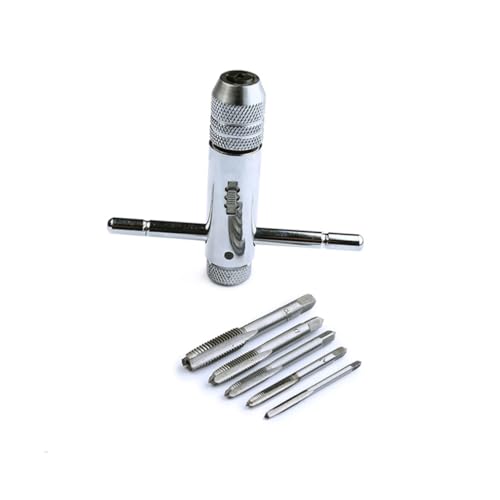 KOCKSHION 6 Stück Teiliges Verstellbares T griff Ratschen gewindeschneidewerkzeug aus Hochwertigem Stahl mit Festem Schraubkopf Geeignet für Metall Aluminiumverarbeitung Inklusive KOCKSHION 6 Stück Teiliges Verstellbares T griff Ratschen gewindeschneidewerkzeug aus Hochwertigem Stahl mit Festem Schraubkopf Geeignet für Metall Aluminiumverarbeitung Inklusive von KOCKSHION