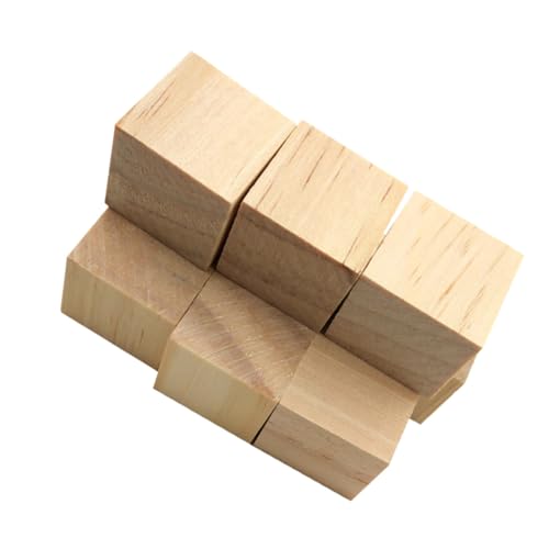 KOCKSHION 60 Stück Teiliges Naturbelassene Holzklötze Quadratische DIY Craft Cubes aus Hochwertigem Unbehandeltem Holz Vielseitig zum Basteln Dekorieren Stempeln und Puzzle Bau Geeignet von KOCKSHION