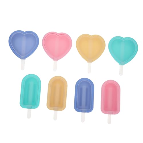 KOCKSHION 8 Stück Teiliges Silikon Eisformen Set Mini Herz und Mini Popsicle Formen für DIY Eiscreme für Sommer Wiederverwendbar und Kinderfreundlich KOCKSHION 8 Stück Teiliges Silikon Eisformen Set Mini Herz und Mini Popsicle Formen für DIY Eiscreme für Sommer Wiederverwendbar und Kinderfreundlich von KOCKSHION