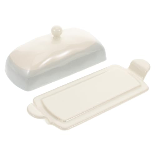 KOCKSHION Butterbox Besteck geformt Porzellan Halter Tablett Container Butterschale im Restaurant Schale mit Deckel Butterschale Butterdose Butterbehälter Keramik von KOCKSHION