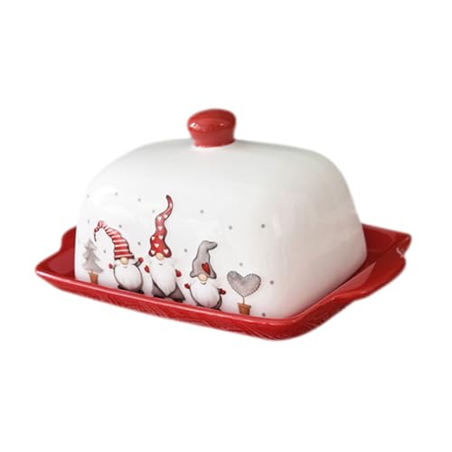 KOCKSHION Butterdose mit Deckel Eleganter Weihnachtsstil Wiederverwendbare Butter und Snackschale Multifunktionales Design für Käse und Snacks von KOCKSHION
