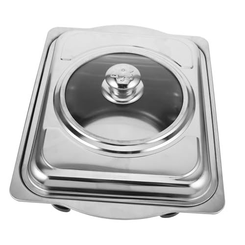 KOCKSHION Edelstahl -Essherd Behälter für Buffetgeschirr Kantine Tablett Büffethalter Büffet-Servierpfanne Buffet-Obsttablett Buffet-Party-Metalltablett Servierschale Rostfreier Stahl Silber KOCKSHION Edelstahl -Essherd Behälter für Buffetgeschirr Kantine Tablett Büffethalter Büffet-Servierpfanne Buffet-Obsttablett Buffet-Party-Metalltablett Servierschale Rostfreier Stahl Silber von KOCKSHION