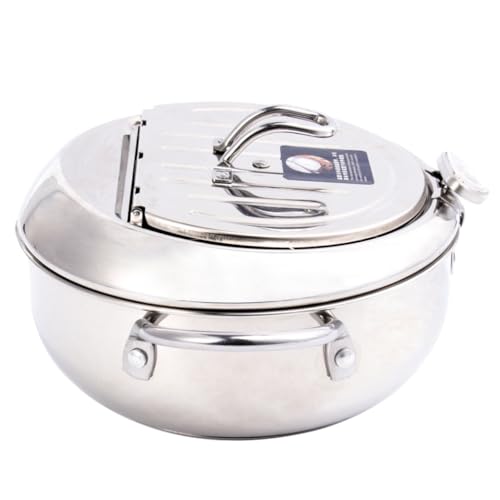 KOCKSHION Fritteuse mit Thermometer und Ölsieb Mini Frittierpfanne für Induktionsherd und Gasherd Kontrollierte Temperatur für Optimales Frittieren Praktisch für Familie Langlebiges von KOCKSHION