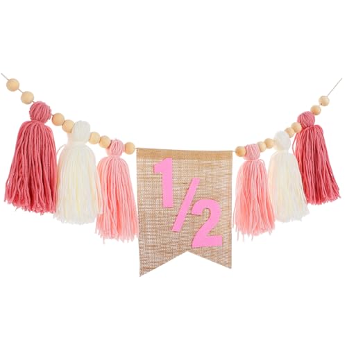 KOCKSHION Half Birthday Banner für Hochstuhl Hochstuhl Dekorationen für Jungen und Mädchen Leicht Einfach zu Montieren für Geburtstagsfeiern und Babypartys von KOCKSHION
