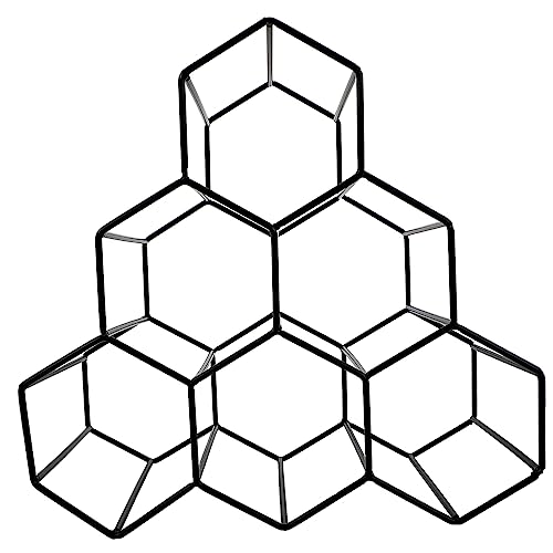 KOCKSHION Hexagon Weinregal aus Stilvolles Honigwaben Design für Küchenarbeitsplatte und Bar zur Aufbewahrung von Rotweinflaschen und Gläsern Langlebig und Platzsparend von KOCKSHION