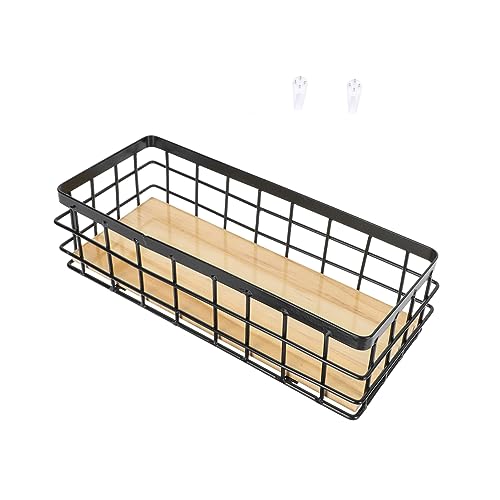 KOCKSHION Holzbrettkorb Schwarzer Hängender Eisenkorb Aufbewahrungshalter Für Badezimmer Und Küche Ohne Bohren Montierbar KOCKSHION Holzbrettkorb Schwarzer Hängender Eisenkorb Aufbewahrungshalter Für Badezimmer Und Küche Ohne Bohren Montierbar von KOCKSHION