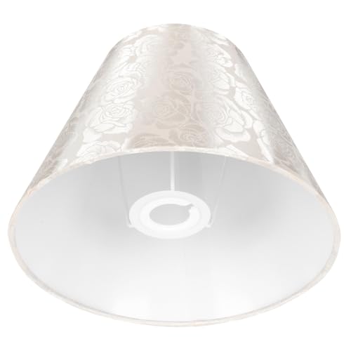 KOCKSHION Jacquard Lampenschirm mit Chrysanthemen stickerei Dekorativer Stoff lampenschirm für Tischlampe Beige Blendfreies Licht Langlebig und Elegant Einzeln Verpackt für Wohnzimmer und von KOCKSHION