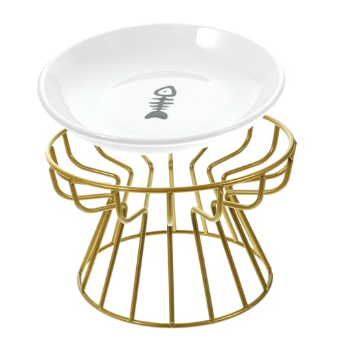 KOCKSHION Keramik Katzennapf Erhöht rutschfest mit Metallgestell Schützender Erbrech Napf für Haustiere Stabiler Schlingnapf gegen Schnurrhaarmüdigkeit Geeignet für Katzen und Hunde KOCKSHION Keramik Katzennapf Erhöht rutschfest mit Metallgestell Schützender Erbrech Napf für Haustiere Stabiler Schlingnapf gegen Schnurrhaarmüdigkeit Geeignet für Katzen und Hunde von KOCKSHION