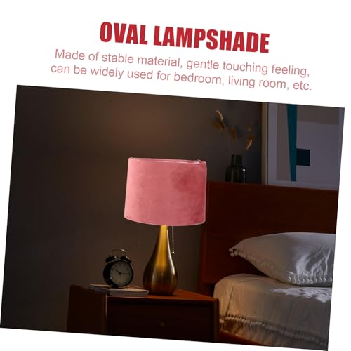KOCKSHION Lampenschirm Oval aus Samt für Tischlampe und Stehleuchte Langlebiger Stoff Einfach zu Montieren Ersatzschirm in Braunrot Dekorativ für Wohnzimmer Büro und Schlafzimmer von KOCKSHION