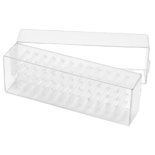 KOCKSHION Nagelbohrer Organizer mit Fächern Transparenter Aufbewahrungsbox für Maniküre Poliergeräte Tragbar und Staubdicht für Nagelstudios und Zuhause Perfektes von KOCKSHION