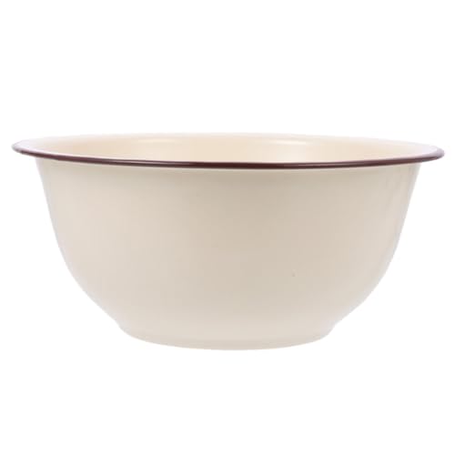 KOCKSHION Retro Emaille Schüssel Tiefe Ramen Haushalts schüssel aus Robustem Emaille Vielseitig als Nudel Lard becken Lebensmittelecht Vintage Stil für Küche und Servieren von KOCKSHION