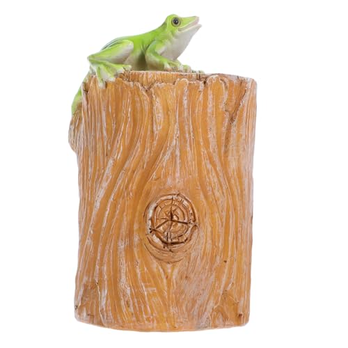 KOCKSHION Schlüsselversteck Gartenornament Frosch Schlüsselbox Versteck für Ersatzschlüssel Außeneinsatz Getarnter Schlüsselhalter mit Verstecktem Fach zur Sicheren Aufbewahrung von KOCKSHION