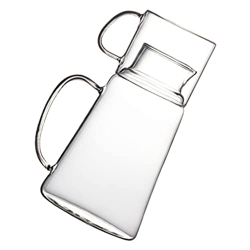 KOCKSHION Transparenter Glaswasserkrug Hochtemperaturbeständig für Saft Tees Teiliges Set für Zuhause Büro Lebensmittelechtes Material Einfach zu Halten von KOCKSHION