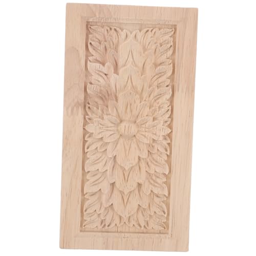 KOCKSHION Unbemalte Holz Applikation Blumenholzschnitzerei Dekorative Holzaufkleber Holzauflage Für Möbel Türaufkleber Wandgarderobe Dekoration von KOCKSHION