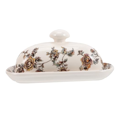 KOCKSHION Vintage Butterdose aus Keramik mit Deckel Stilvolles Butterbehälter für Küche für Täglichen Gebrauch und von KOCKSHION