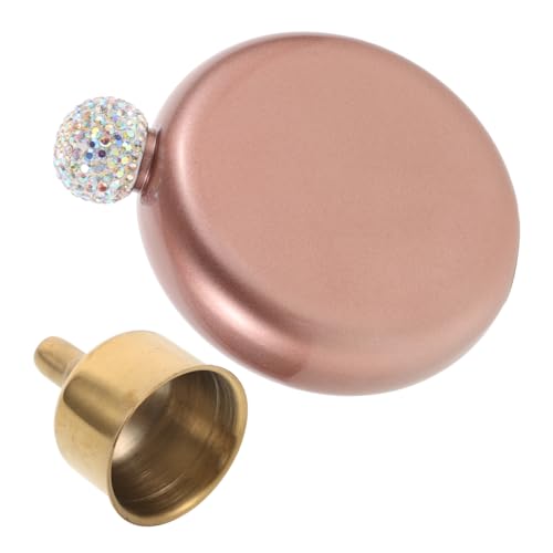 KOCKSHION Weinflasche für Outdoor Aktivitäten Tragbarer Alkoholbehälter mit Diamantverziertem Deckel für Camping Angeln Wandern und Leicht von KOCKSHION
