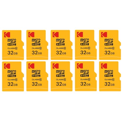 KODAK 10 Stück Micro-SDHC-Speicherkarten 32 GB mit Adapter – Hochgeschwindigkeits-Speicherlösung von KODAK